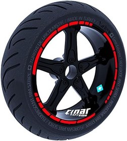 Resim Reflektif Kırmızı Moto GP Stili Jant Şeridi Sticker 
