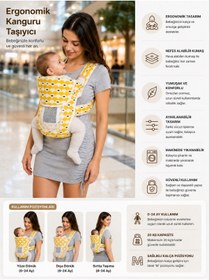 Resim Mommyslab Bebek Ergonomik Kanguru Taşıyıcı Çok Yönlü Ayarlanabilir Konforlu 