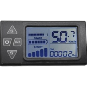 Resim Crackedice Elektrikli Bisiklet Bldc 5pın İçin 24v/36v/48v S861 Lcd Ekranlı Gösterge Paneli 