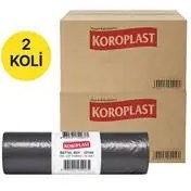 Resim Koroplast Endüstriyel Çöp Poşeti Battal Boy 72 x 95 cm 10 Adet x 40 Rulo - Siyah (2 Koli) 