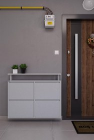 Resim Ceha Tablalı 4'lü Metal Ayakkabılık - Gri 
