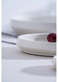 Resim Acar Rumi Yuvarlak Sunum Tabak - 18 Cm Beyaz 