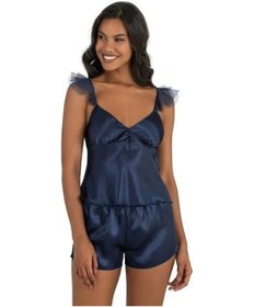 Resim Moon Wear Lacivert Saten Şort Takımı 9212 Lacivert 