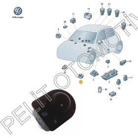 Resim Pelit Otomotiv Bora Ayna Ayar Düğmesi 1J1959565F 
