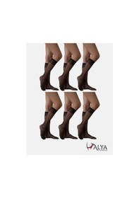 Resim Alya Underwear Kadın Parlak Diz Altı Çorap 15 Denye, İnce Fit - 6'lı Paket Siyah 50 6'lı 
