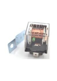 Resim Mini Röle Şeffaf 12v 40a 4p Ledli 4 Fişli Universal Rl140 