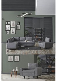 Resim Kagu Corner Flavia Plus Köşe Takımı Berjerli Gri 