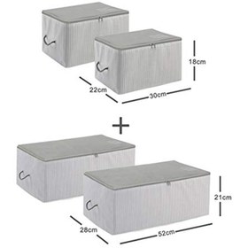 Resim GARENTAS 4'lü Gri Renkte Hurç Seti, Stuff & Things Depolama için 
