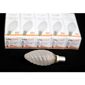 Resim Tram56 Vitolight 220V 60W Buzlu E14 Flamanlı Buji, Mum Ampul. LED Değildir. 10 Adet 