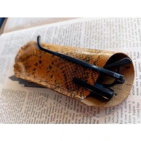 Resim Mahfuz Hakiki Deri Tamamen Emeği 17,5 x 7 cm Gözlük Kılıfı - Kalem Kutu DAK274 