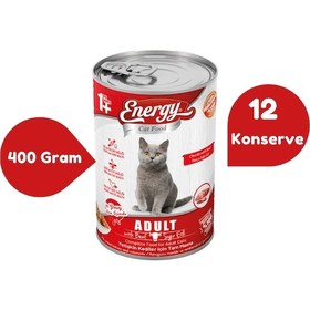 Resim Energy Sığır Etli Konserve Yetişkin Kedi Maması 12 x 400 G 