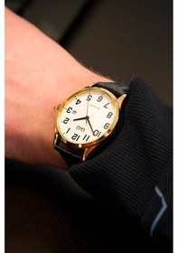Resim Q&q A480j104y Gold Beyaz Kalın Rakamlı Takvimli Erkek Kol Saati 
