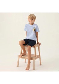 Resim Arnetta 2989c Erkek Çocuk Bermuda Pijama Takım Mavi 