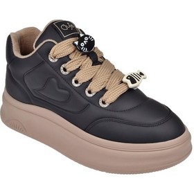 Resim Guja İçi Polar Kadın Spor Ayakkabı Sneaker Gj-25k421 Siyah Siyah 