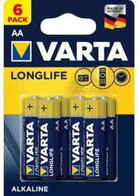 Resim Varta Longlife Alkaline AA Kalem Pil 6'lı 