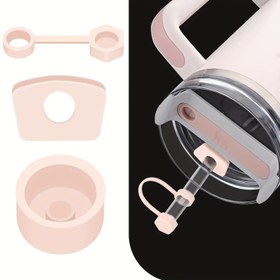 Resim 3 adet Dökülme Önleyici Silikon Tapalar ve Pipet Kapağı Kapakları 40oz / 30oz Bardaklar için - Sızdırmaz Hava Geçirmez Mühür, Kayma Karşı Tasarım, Uygun (Pembe, Siyah, Yeşil) - Spor, Dış Mekan, Seyahat Aksesuarları 