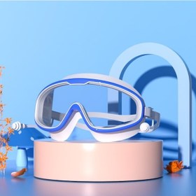 Resim Sones Büyük Çerçeve Su Geçirmez Ve Buğulanmaz Hd Şeffaf Çocuk Yüzme Gözlüğü Beyaz Çok Renkli 