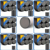 Resim 20/ 40/ 50/ 100 adet Siyah Küçük Yuvarlak Mıknatıs Buzdolabı Ferrit Mıknatıs, 15x3 18x3 18x5 25x5mm Yuvarlak Mıknatıs Kalıcı Mıknatıs 