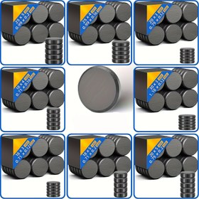 Resim 20/ 40/ 50/ 100 adet Siyah Küçük Yuvarlak Mıknatıs Buzdolabı Ferrit Mıknatıs, 15x3 18x3 18x5 25x5mm Yuvarlak Mıknatıs Kalıcı Mıknatıs 