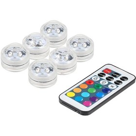 Resim Monyee 6 Adet Ip68 Su Geçirmez Rgb Led Dalış Lambası, 13 Renk, Uzaktan Kumanda İle Dekorasyon Için Çok Renkli 