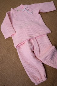 Resim PUFLİNGO Bebek 4 Kat Müslin Pijama Takımı 