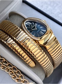 Resim Reward Kalından İnceye Doğru Taşlı Yılan Saat (2 Tur),Kibar Kasa (24 Çap),3 ATM Yeşil ÇELİK Kordon 