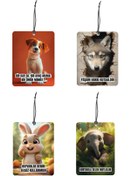 Resim Meröka 4 Adet Köpek, Kurt, Tavşan ve Fil Tasarımlı Oto Kokusu ve Oto Aksesuarı 