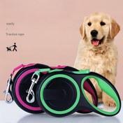 Resim Geri Çekilebilir Köpek Tasması 3 Metre, Dayanıklı Konforlu Kavrama Sapı, Şerit Desenli Polyester Elyaf, Orta Boy Köpekler için, Açık Hava Maceraları için İdeal - 1 Parça 