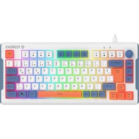 Resim Everest Kb-75 Membran Klavye Sessiz Klavye Rgb Aydınlatmalı Q Oyuncu Klavyesi Gaming Klavye Mavi/Turuncu 
