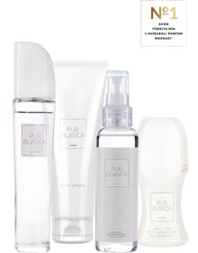 Resim Avon Pur Blanca Kadın Parfüm Losyon Rollon ve Vücut Spreyi Seti 