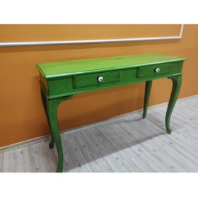 Resim Evim Hizmet 120 Cm Çekmeceli Yeşil Eskitme Dresuar Makyaj Masası 