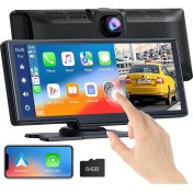 Resim Kablosuz ve Auto, 2k Ön Dashcam&apos;li Araba, Bluetooth 5.0/s/fm/aux/mirror LINK/64G Tf Card ile Taşınabilir 9.26 Inç Full Hd Dokunmatik Ekran Monitör 