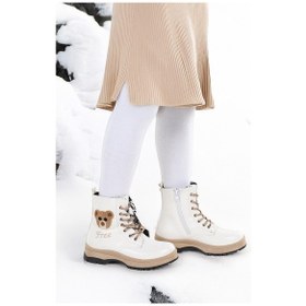 Resim Kiko Kids Termo Taban Kız Çocuk Bot 625 Kırışık Cilt Beyaz Beyaz 