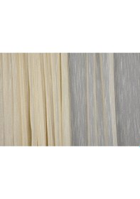 Resim Keten Simli Model Gold Renk Tek Kanat Hazır Dikilmiş Pileli Fon Perde 300 260 Cm Altın 