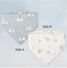 Resim Insular Tükürük Havlusu % 100% Pamuk Yumuşak Önlükler Cilt Dostu Üçgen Ti Gray Sheep Gri 