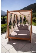 Resim BERZBUĞ LÜKS Ahşap Bahçe Yatak 140wX200dX180h Şezlong 