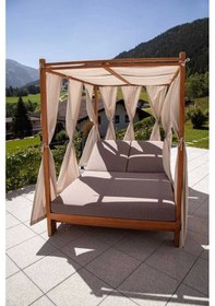 Resim BERZBUĞ LÜKS Ahşap Bahçe Yatak 140wX200dX180h Şezlong 