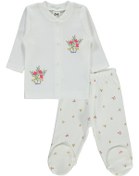 Resim Civil Baby Kız Bebek Pijama Takımı 1-6 Ay Ekru 