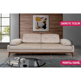 Resim Perla Sofa Nelson Üçlü Koltuk Babyface Krem 