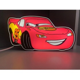 Resim Devotech Şimşek Mcqueen Araba Led Işıklı Lightbox Masa Lambası 