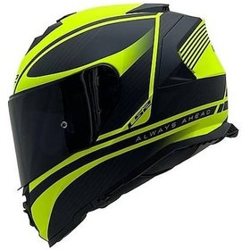Resim Ls2 Storm 2 Dodger Neon Sarı Kapalı Motosiklet Kaskı Siyah Camlı Siyah - Neon 