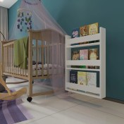 Resim Zeo Wood Design Montessori Mdflam Çocuk Odası Kitaplığı 