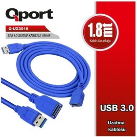 Resim Qport Q-uz3018 1.8 Metre Usb 3.0 Uzatma Kablosu-135430 