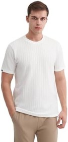 Resim Cazador Erkek Bisiklet Yaka Örme Desen T shirt 40510 Beyaz 