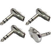 Resim CT038 CT6356 90 Derece 6.35mm Adaptör, Altın Kaplama Sağ Açılı 1/4 İnç TS Mono ve TRS Stereo Çift Kanal Fiş Hoparlörü, Gitar için Uygun Kablolama 