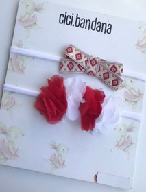 Resim cici bandana Kız Bebek Çocuk 2 Farklı Modelde Saç Bandı Set 0-3 Yaş 