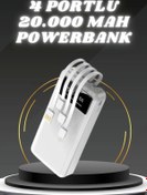 Resim Enseb Powerbank Şarj Cihazı 4 Çıkışlı 20.000 MAH Powerbank Kompakt Yüksek Kapasiteli Hızlı Şarj 