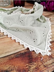 Resim Mufincollection Nakışlı Muslin Kumaş Çocuk Bandana | 60x30 cm | Yumuşak ve Nefes Alabilen 