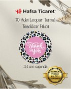 Resim Hafsa Ticaret Teşekkür Etiketi, Thank You, Leopar Tema Yüksek Kalite Yapışkan 1.Hamur 70 Adet 