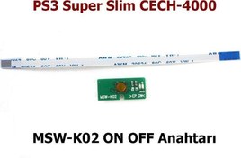 Resim MSW-K02 ON OFF Switch PS3 Yedek Parça CECH-4000 Playstation 3 Super Slim POPKONSOL